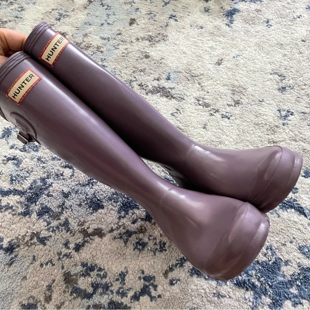 Hunter Classic Tall Rain Boots Lavender Purple Wellies Size 4